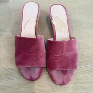 Loeffler Randall Dusty Rose Velvet Slide Mules